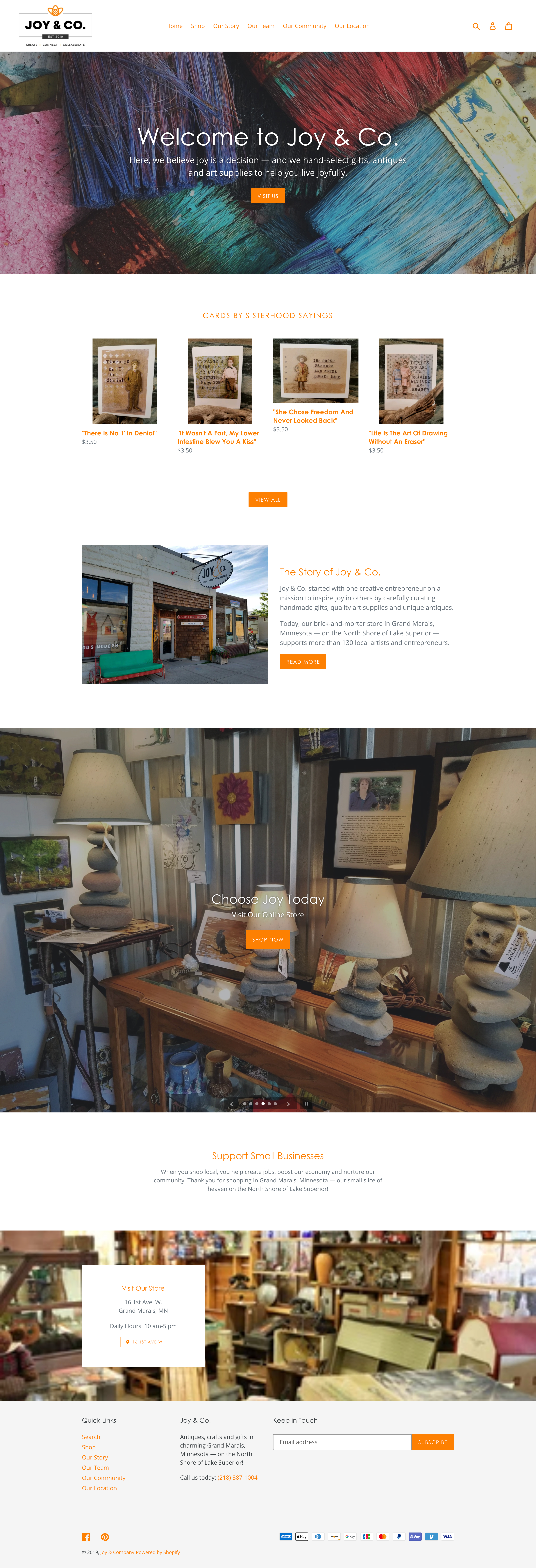 Picture of Joy & Co., Grand Marais MN Homepage